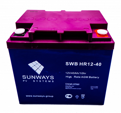 Аккумуляторная батарея SUNWAYS HR 12-40